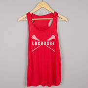 Girls Lacrosse Flowy Racerback Tank Top - Crossed Girls Sticks
