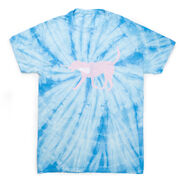 Girls Lacrosse Short Sleeve T-Shirt - LuLa The LAX Dog (Pink) Tie Dye