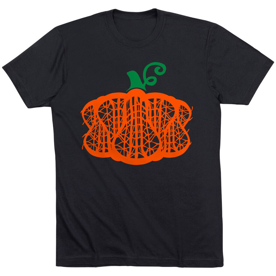 Girls Lacrosse Short Sleeve T-Shirt - Lax Stick Pumpkin - Personalization Image