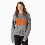 Girls Lacrosse Crewneck Sweatshirt - Lax Stick Pumpkin