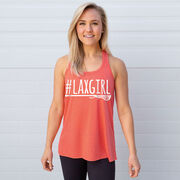 Girls Lacrosse Flowy Racerback Tank Top - #LAXGIRL