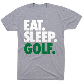 Golf T-Shirt Short Sleeve Eat. Sleep. Golf. [Gray/Adult Medium] - SS