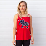 Girls Lacrosse Flowy Racerback Tank Top - Lax Elephant