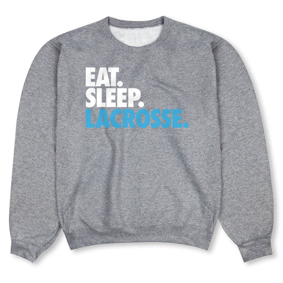Lacrosse Crewneck Sweatshirt - Eat Sleep Lacrosse (Bold) - Personalization Image