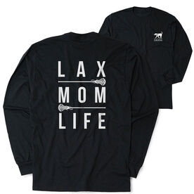 Girls Lacrosse Tshirt Long Sleeve - Lax Mom Life (Back Design)