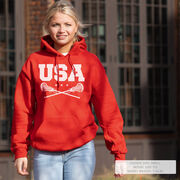 Girls Lacrosse Hooded Sweatshirt - USA Girls Lacrosse