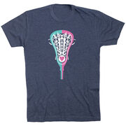 Girls Lacrosse T-Shirt Short Sleeve Lacrosse Stick Heart