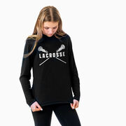 Girls Lacrosse Long Sleeve Performance Tee - Crossed Girls Sticks