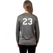 Girls Lacrosse Long Sleeve Performance Tee - Lax Hair Don't Care
