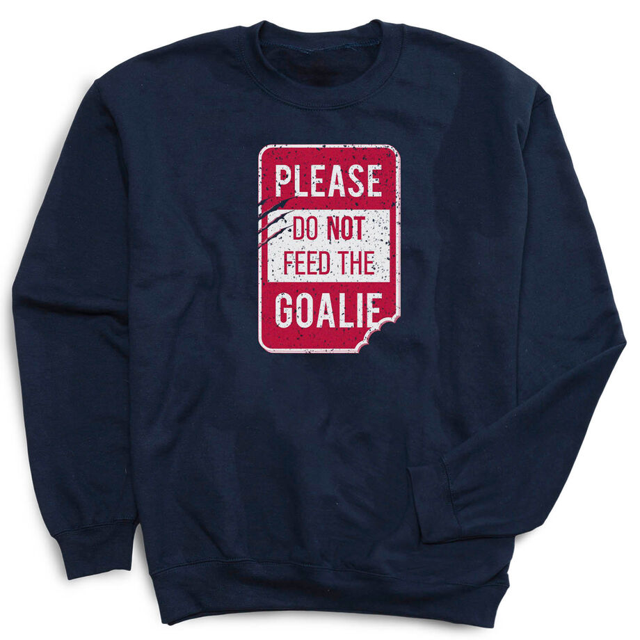Crewneck Sweatshirt - Don’t Feed The Goalie - Personalization Image