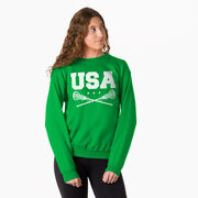 Girls Lacrosse Crewneck Sweatshirt - USA Girls Lacrosse