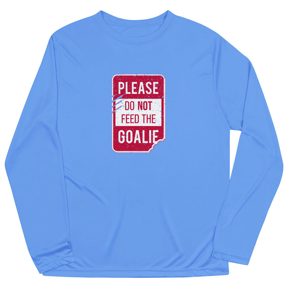 Long Sleeve Performance Tee - Don’t Feed The Goalie - Personalization Image