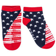 Girls Lacrosse Ankle Socks - Patriotic Lax Stars and Stripes