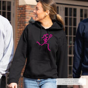 Girls Lacrosse Hooded Sweatshirt - Neon Lax Girl