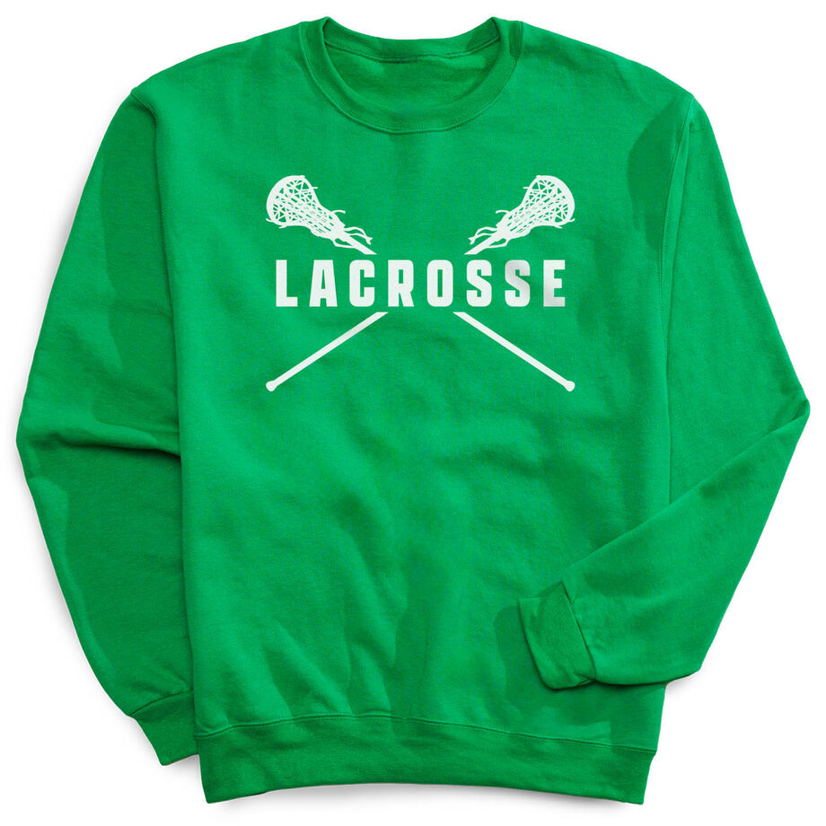 Girls Lacrosse Crewneck Sweatshirt - Lacrosse Crossed Girl Sticks