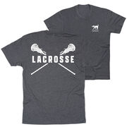 Girls Lacrosse Short Sleeve T-Shirt - Crossed Girls Sticks (Back Design)