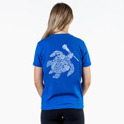 Girls Lacrosse Short Sleeve T-Shirt - Lax Turtle (Back Design)