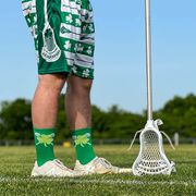 Lacrosse Woven Mid-Calf Socks - Shamrock Crossed Sticks