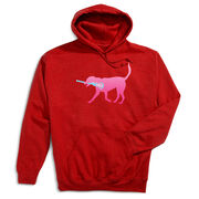 Girls Lacrosse Hooded Sweatshirt - LuLa the Lax Dog (Pink)