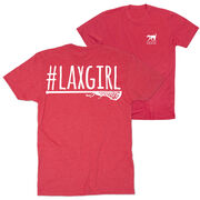 Girls Lacrosse Short Sleeve T-Shirt - #LAXGIRL (Back Design)