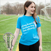 Girls Lacrosse Short Sleeve T-Shirt - Play Hard Dream Big Lax Strong