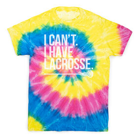 Girls Lacrosse Short Sleeve T-Shirt - I Can't I Have Lacrosse Tie Dye