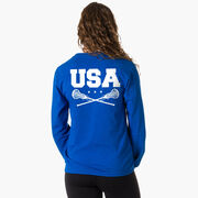 Girls Lacrosse Tshirt Long Sleeve - USA Girls Lacrosse (Back Design)