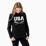 Girls Lacrosse Long Sleeve Performance Tee - USA Girls Lacrosse