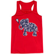 Girls Lacrosse Flowy Racerback Tank Top - Lax Elephant