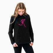 Girls Lacrosse Long Sleeve Performance Tee - Neon Lax Girl