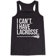 Girls Lacrosse Flowy Racerback Tank Top - I Can't. I Have Lacrosse