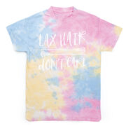 Girls Lacrosse Short Sleeve T-Shirt - LAX Hair Don't Care Tie Dye
