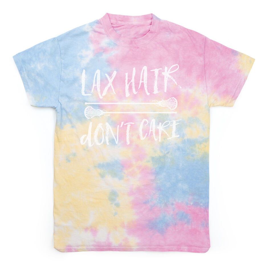 Girls Lacrosse Short Sleeve T-Shirt - LAX Hair Don't Care Tie Dye