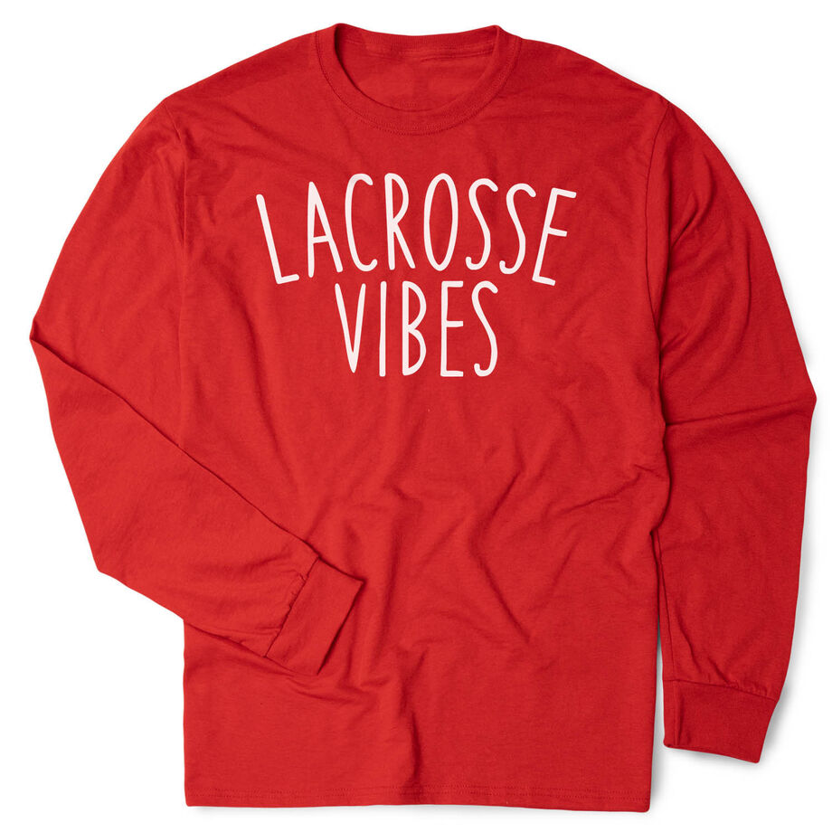 Girls Lacrosse Tshirt Long Sleeve - Lacrosse Vibes - Personalization Image