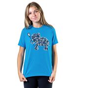 Girls Lacrosse Tshirt Short Sleeve Lax Elephant