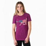 Girls Lacrosse Women's Everyday Tee - Patriotic LuLa the Lax Dog