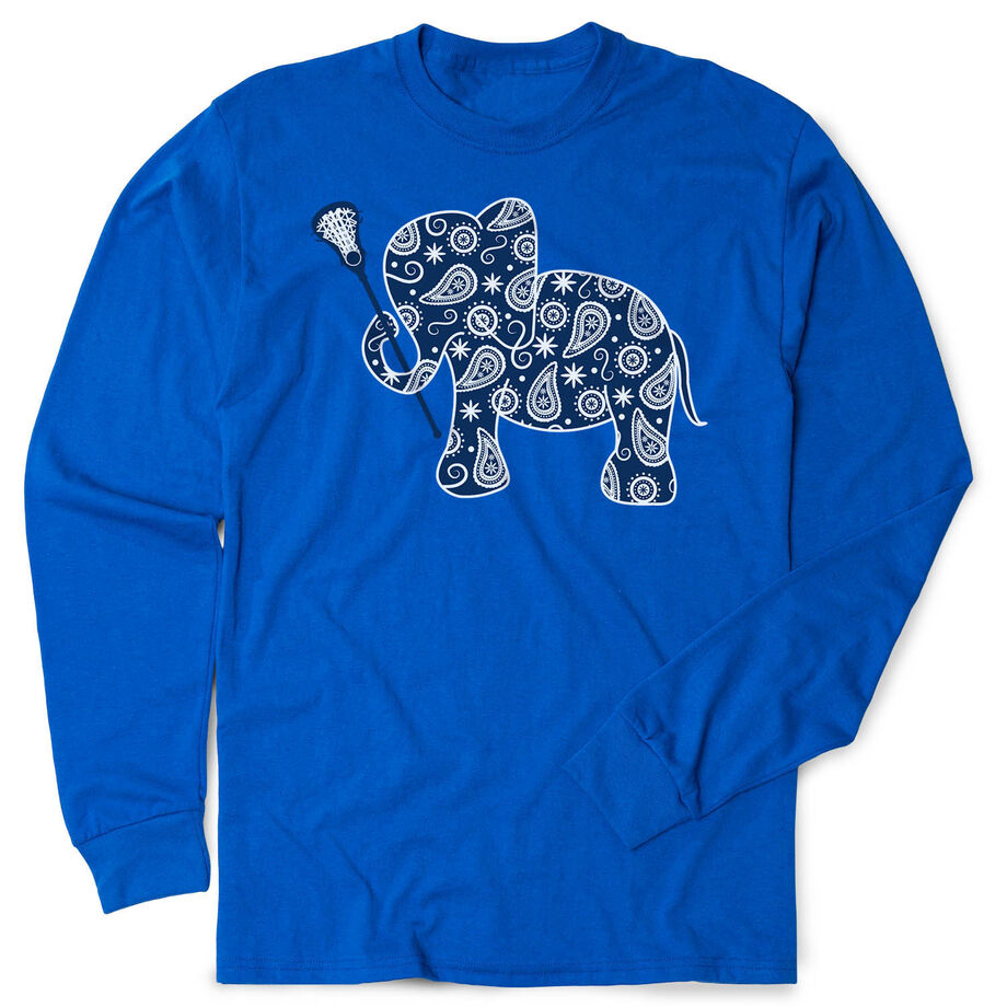 Girls Lacrosse Tshirt Long Sleeve - Lax Elephant