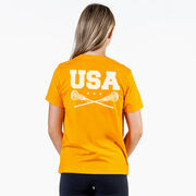 Girls Lacrosse Short Sleeve T-Shirt - USA Girls Lacrosse (Back Design)