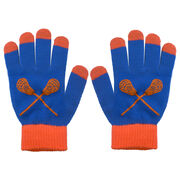 Lacrosse Touchscreen Knit Gloves - Blue/Orange