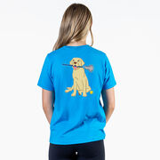 Girls Lacrosse Short Sleeve T-Shirt - Chase The Lax Dog (Back Design)