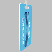 Girls Lacrosse Bag/Luggage Tag - Personalized Text with Crossed Sticks