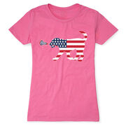 Girls Lacrosse Women's Everyday Tee - Patriotic LuLa the Lax Dog