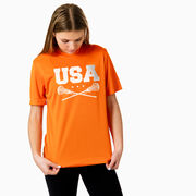 Girls Lacrosse Short Sleeve Performance Tee - USA Girls Lacrosse