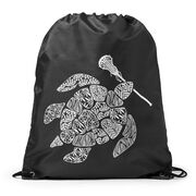 Girls Lacrosse Drawstring Backpack - Lax Turtle