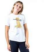 Girls Lacrosse Short Sleeve T-Shirt - Chase The Lax Dog