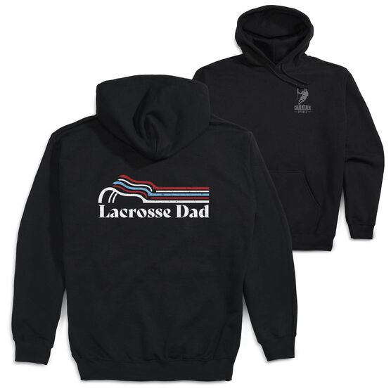 Guys Lacrosse Hooded Sweatshirt - Lacrosse Dad Sticks (Back Design)