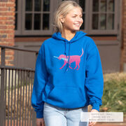 Girls Lacrosse Hooded Sweatshirt - LuLa the Lax Dog (Pink)