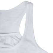 Girls Lacrosse Flowy Racerback Tank Top - Patriotic LuLa the Lax Dog