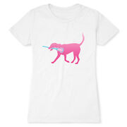 Girls Lacrosse Women's Everyday Tee - LuLa the Lax Dog (Pink)