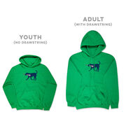 Girls Lacrosse Hooded Sweatshirt - LuLa The LAX Dog(Blue)